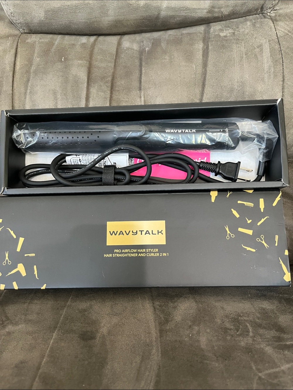 WAVYTALK Pink and Black 2-in-1 Hair Straightener & Curler